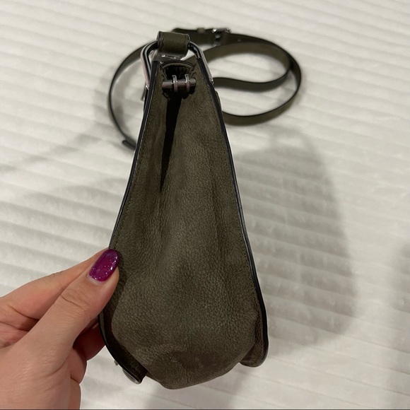 Rebecca Minkoff Stargazing Saddle Green Nubuck Leather Cross Body Bag - Picture 13 of 15